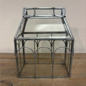 Vintage Glass & Silver Terrarium Glass Terrarium Tabletop Terrarium Glass